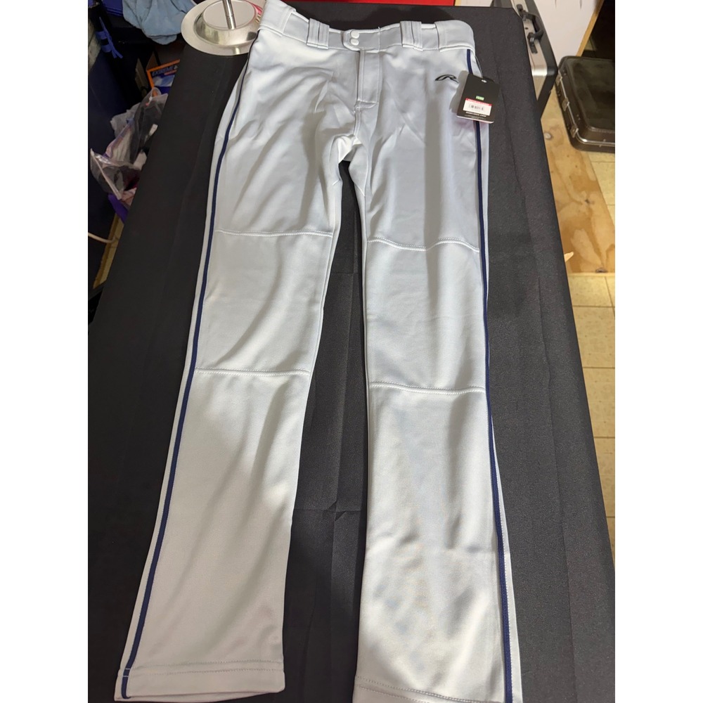 Rawlings Baseball Pants Youth‎ 2XL Grey Navy New Piped YLNCHJGP-BG/NY-2XL